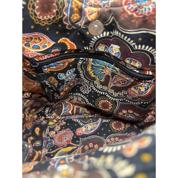 Vera Bradley Kensington Brown Shoulder Bag Ladies Purse Retired Womens Tote - Picture 11 of 13